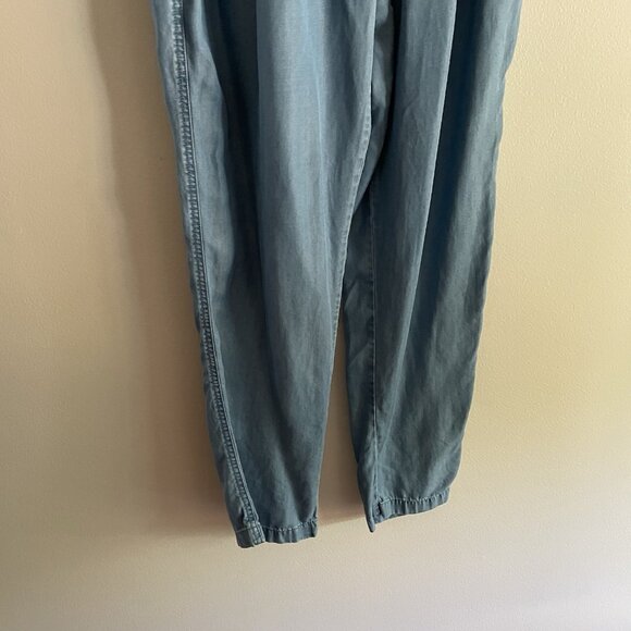 BeachLunchLounge Women Sz S Blue Chambray Drawstring/Elastic Waist Casual Pants - Picture 2 of 9